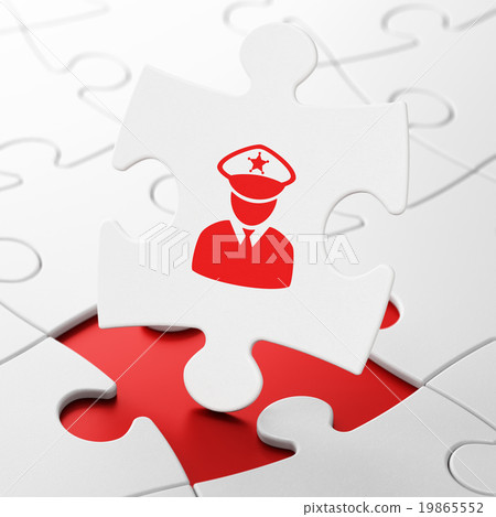 Security concept: Police on puzzle background 19865552