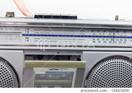 Retro tape recorder with the open deck Retro tape recorder with the open deck 19865699