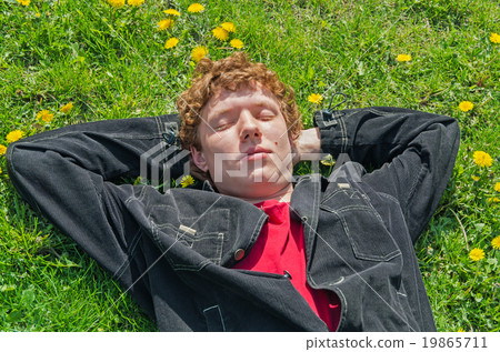 Lying on grass Lying on grass 19865711