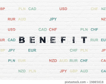 Finance concept: Benefit on wall background Finance concept: Benefit on wall background 19865818