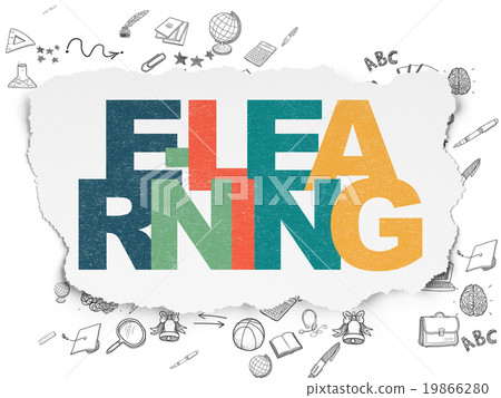 Education concept: E-learning on Torn Paper Education concept: E-learning on Torn Paper 19866280