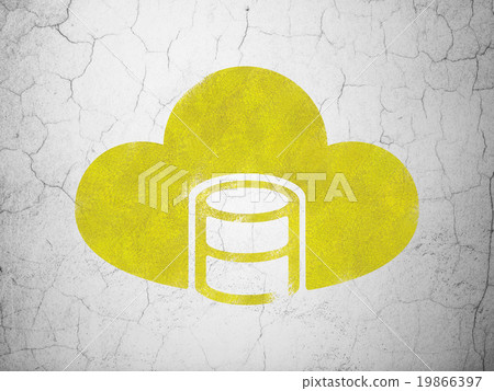 Software concept: Database With Cloud on wall 19866397