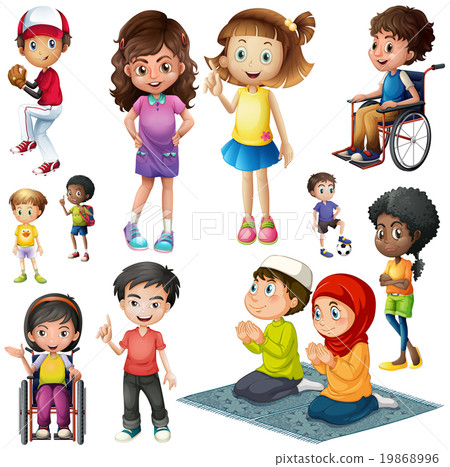 Boys and girls doing different activities Boys and girls doing different activities 19868996