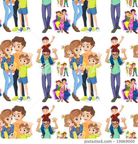 Seamless family with parents and children Seamless family with parents and children 19869000