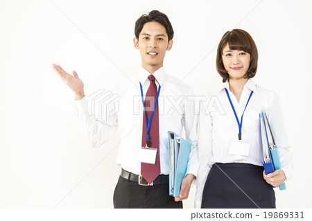 用手顯示推薦的年輕人和婦女的企業圖像 19869331