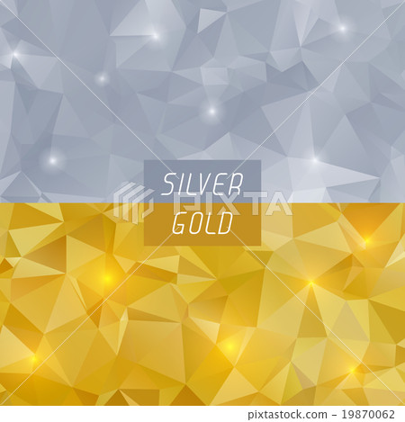 Abstract silver and gold polygonal triangular 19870062