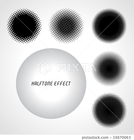 Halftone circles vector set 19870063