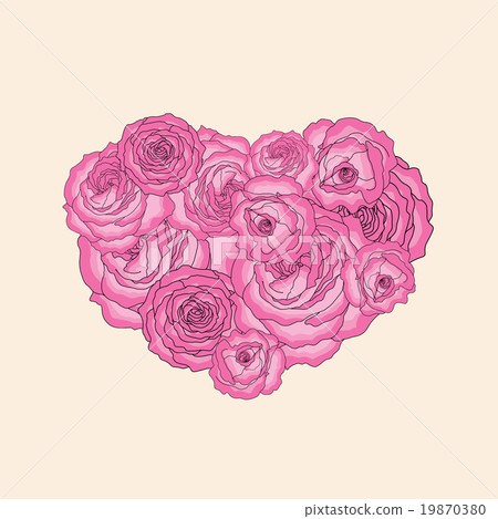 Heart from pink roses 19870380