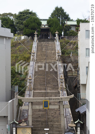 與小千神社的神社的石階 19870719