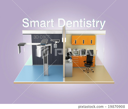 聰明的牙科概念圖像。診斷和診斷設備之間的無縫數據協作 聰明的牙科概念圖像。診斷和診斷設備之間的無縫數據協作 19870908