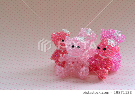 珠子泰迪熊·粉紅色 19871128