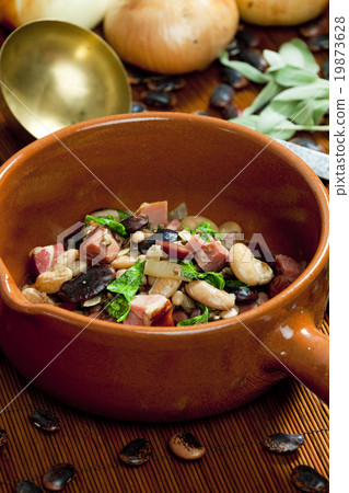 mixture of beans with smoked meat mixture of beans with smoked meat 19873628