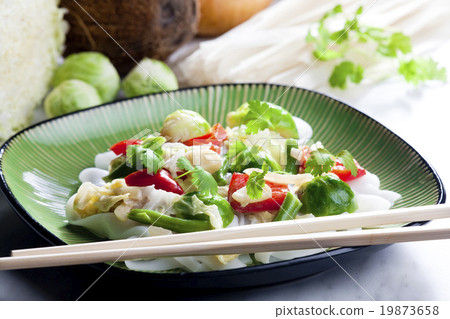 Asian vegetables on coconut milk Asian vegetables on coconut milk 19873658