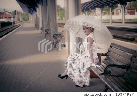 Woman in vintage dress Woman in vintage dress 19874987