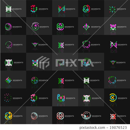 Set of vector linear logotypes, geometric abstract 19876523