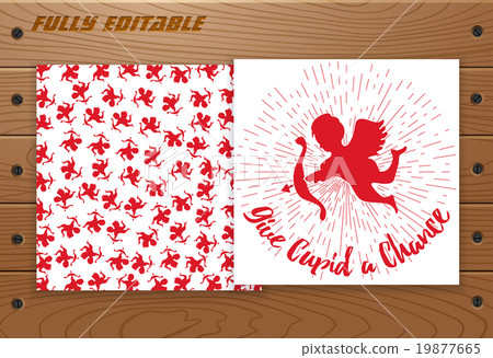 Valentines Day card on wooden table. 19877665
