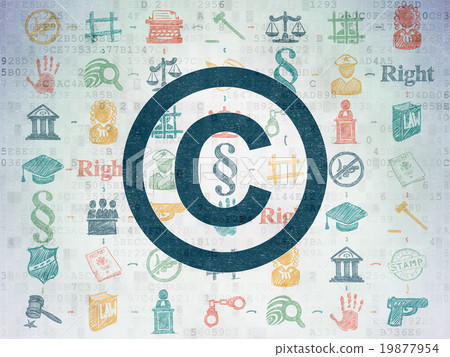 Law concept: Copyright on Digital Paper background Law concept: Copyright on Digital Paper background 19877954