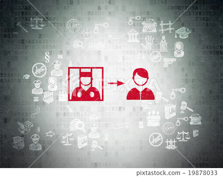 Law concept: Criminal Freed on Digital Paper 19878033