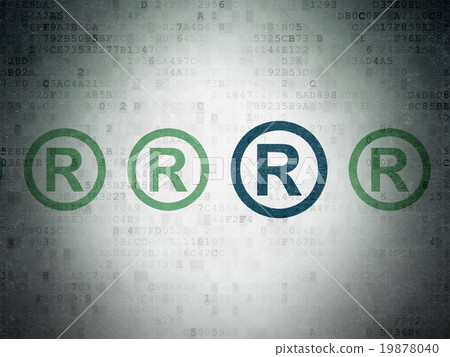 Law concept: registered icon on Digital Paper Law concept: registered icon on Digital Paper 19878040