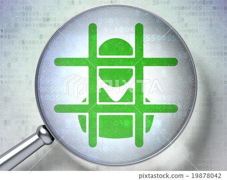 Law concept: Criminal with optical glass on 19878042