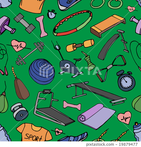 Doodle pattern set of sport 19879477