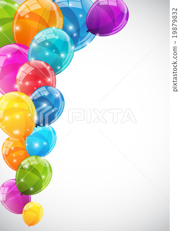 Color Glossy Balloons Background Vector Color Glossy Balloons Background Vector 19879832