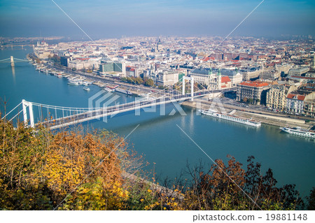 Bridge of Budapest on an autumn day. Panoramic 19881148