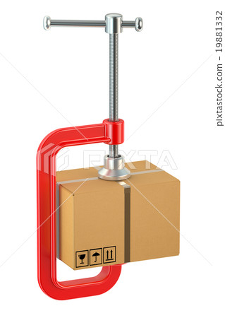 cardboard box in the clamp 19881332