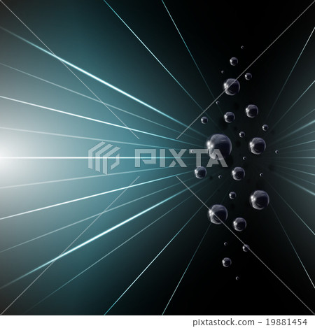 Illustration with glowing lines and 3d spheres Illustration with glowing lines and 3d spheres 19881454
