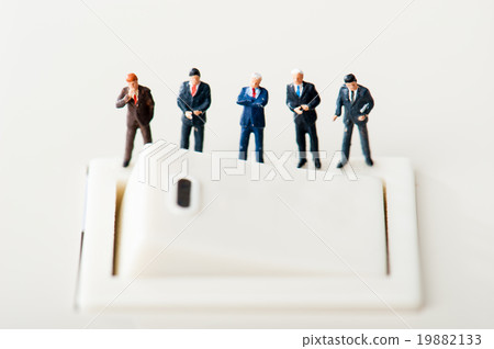 Businessmen looking at the switch Businessmen looking at the switch 19882133