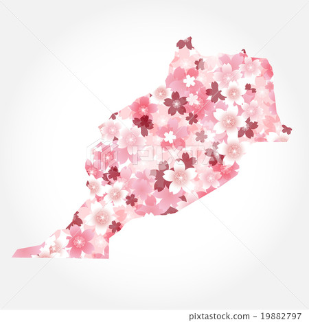 Morocco map country cherry tree 19882797