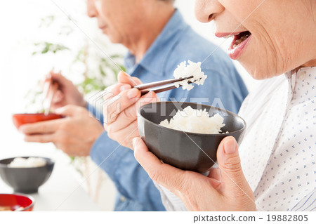 Senior couple meal scene Senior couple meal scene 19882805