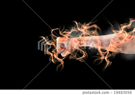 Burning man's fist, punch 19883056