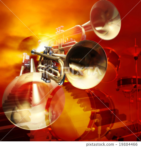 abstract musical background piano drums trumpet abstract musical background piano drums trumpet 19884466