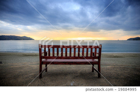Beach and bench 19884995