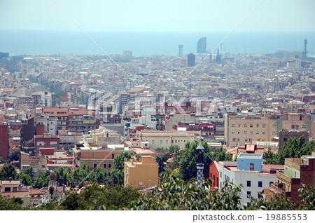 Barcelona, Spain. View on the city from the hill Barcelona, Spain. View on the city from the hill 19885553