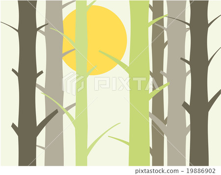 Tree and sun background illustration 19886902