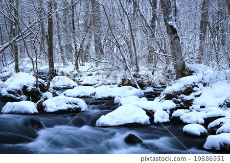 Oirase stream of winter Tribulation flow Oirase stream of winter Tribulation flow 19886951