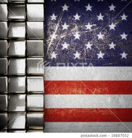 silver background painted to US flag 19887032