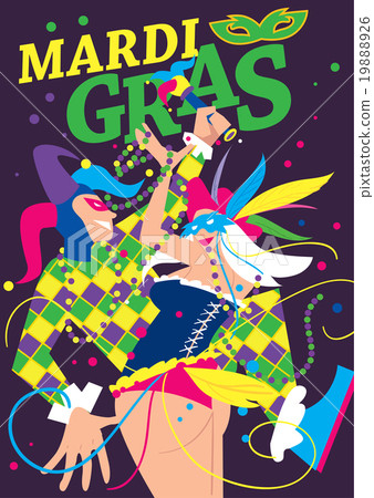 Mardi Gras Vector Illustration. Mardi Gras Vector Illustration. 19888926