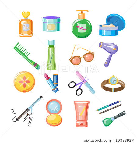 Cosmetics Icons. Vector Illustration Set Cosmetics Icons. Vector Illustration Set 19888927