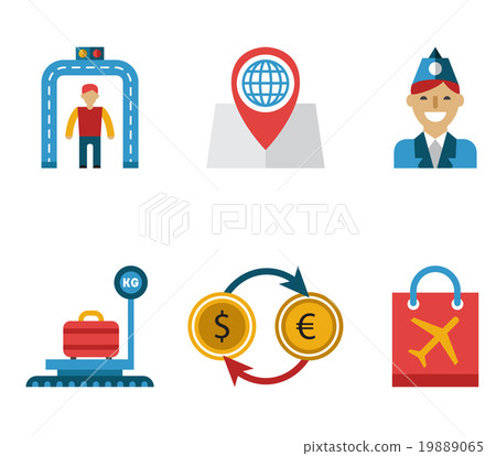 Airport Icons Flat Set  19889065