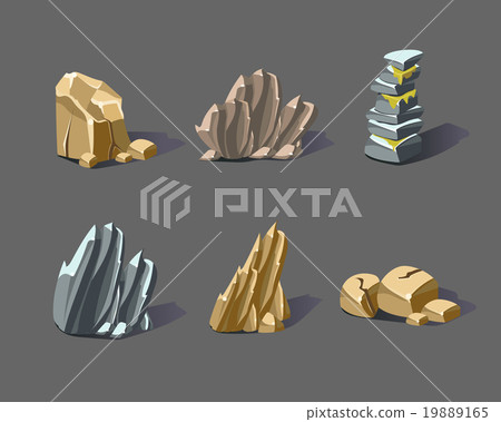 Cartoon Vector Stones and Minerals 19889165