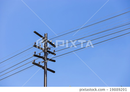 electricity pole along train rail electricity pole along train rail 19889201