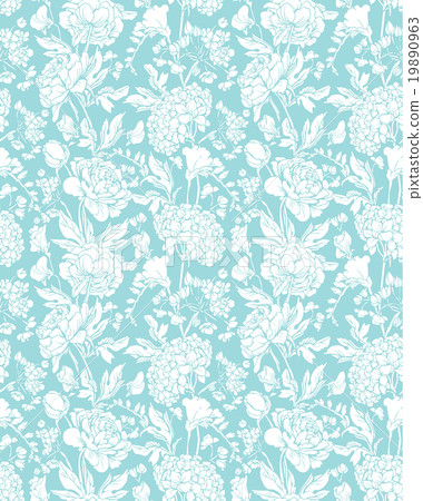 Seamless pattern with Realistic graphic flowers 19890963