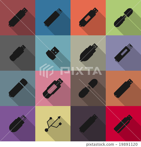 Icons flash drive, vector illustration. Icons flash drive, vector illustration. 19891120