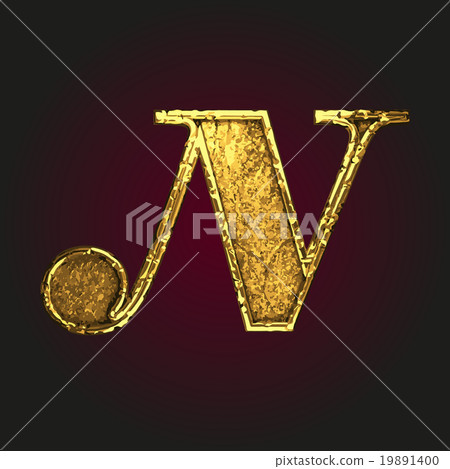 n vector golden letter 19891400