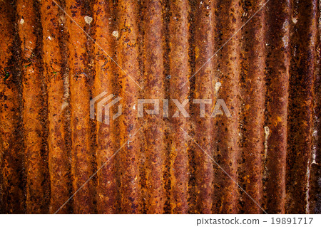 A rusty corrugated iron metal texture. A rusty corrugated iron metal texture. 19891717