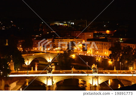 Overlooking Rome at night 19891773