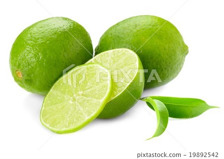 llime and leaves isolated on white 19892542